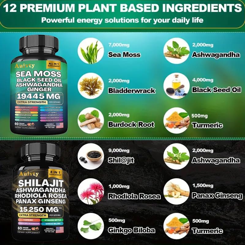 Nutriflects Premium Sea Moss & Shilajit Bundle